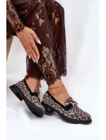 Kožené Lakované Mokasíny Leopard Vinceza 66790 Černé