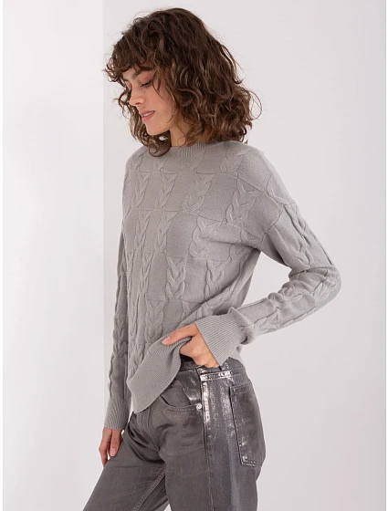 Sweter AT SW model 19040771 szary - FPrice Sweter AT SW model 19040771 szary - FPrice