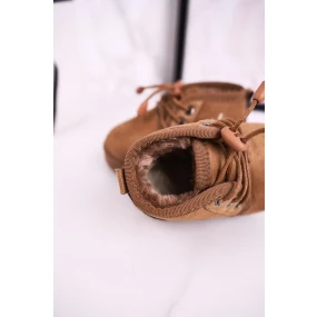 Dívčí šněrovací Sněhové Boty S Kožešinou Hnědé Hunter