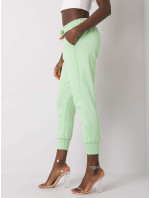 Světle zelené dámské bavlněné kalhoty