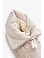 Dámské sněhule s ozdobným šněrováním světle béžová Siracna