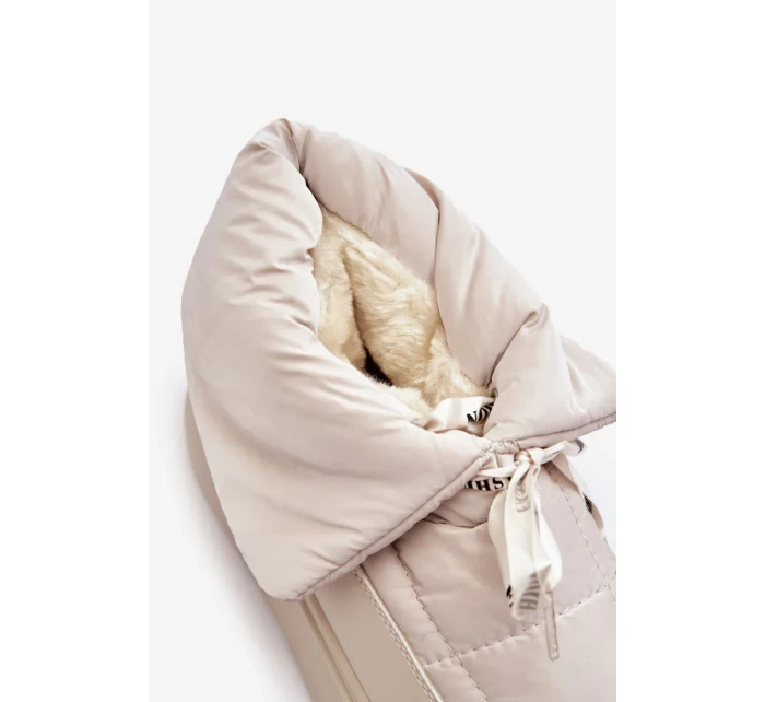 Dámské sněhule s ozdobným šněrováním světle béžová Siracna