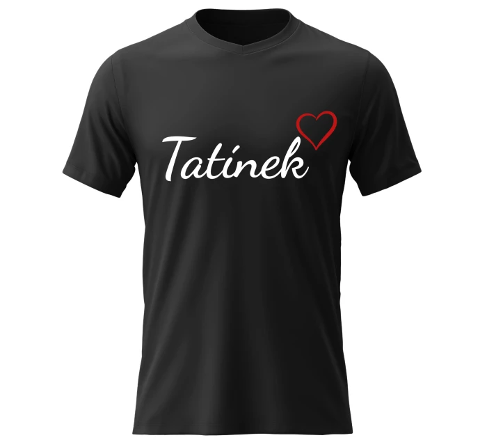 Pánské bavlněné tričko s potiskem - TATÍNEK - černé
