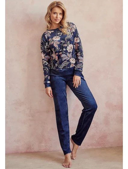 Dámské pyžamo Venus model 19373381 Tmavě modrá vzor - Taro