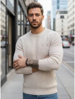 Pánský béžový svetr FashionStreet WX1992 Pánský béžový svetr FashionStreet WX1992