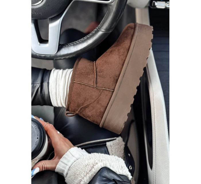 Dámské sněhule na platformě hnědé ALPIKA FashionStreet ZY0563 Dámské sněhule na platformě hnědé ALPIKA FashionStreet ZY0563