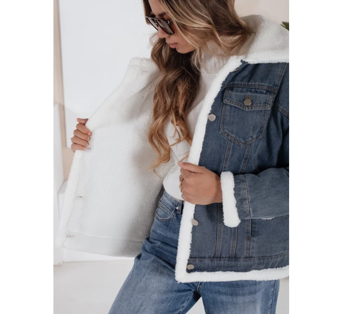 Dámská zimní džínová bunda s ovčí kůží modrá FashionStreet TY5172