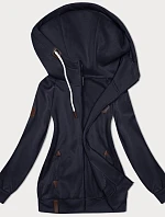 Dámská hladká mikina bez knoflíků tmavě modrá (2311)