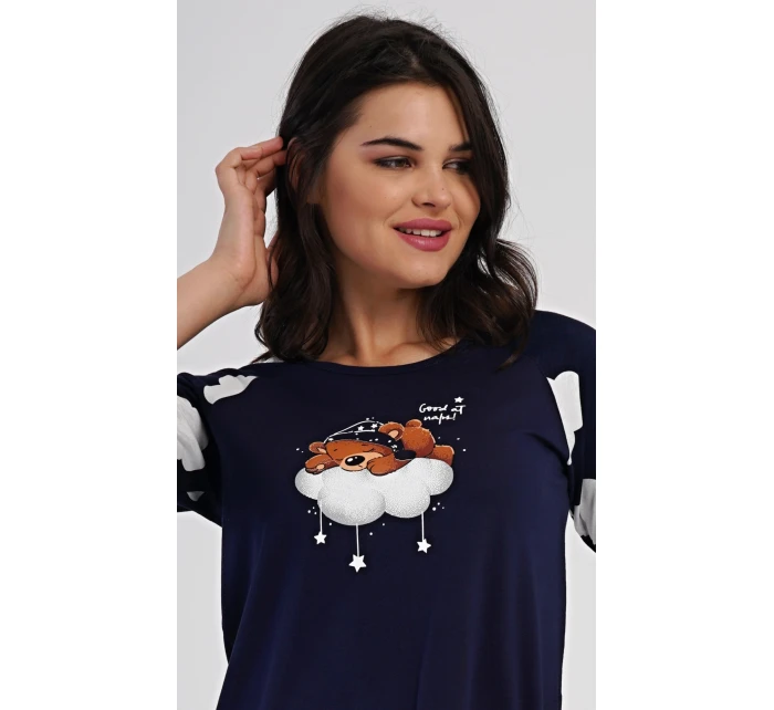 Dámské domácí šaty s tříčtvrtečním rukávem Méďa na model 21475634 - Vienetta Dámské domácí šaty s tříčtvrtečním rukávem Méďa na model 21475634 - Vienetta