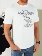 Pánské bílé tričko s potiskem Dstreet RX5362 Pánské bílé tričko s potiskem Dstreet RX5362