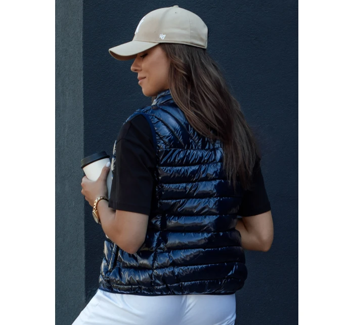 Dámská krátká prošívaná vesta WIANO navy blue FashionStreet TY4523