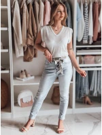 Dámská halenka krátká SELFINA ash FashionStreet MY2437 Dámská halenka krátká SELFINA ash FashionStreet MY2437