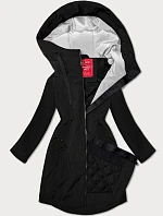 Dámská lehce zateplená bunda s kapucí LHD černá (LHD-24589)