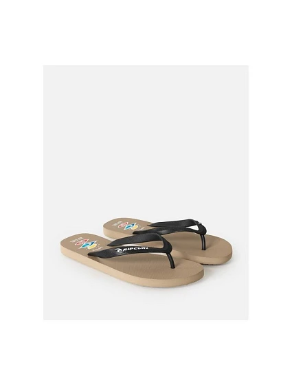 Plážové žabky RIP CURL Icons Of Surf Bloom Open Toe, béžové