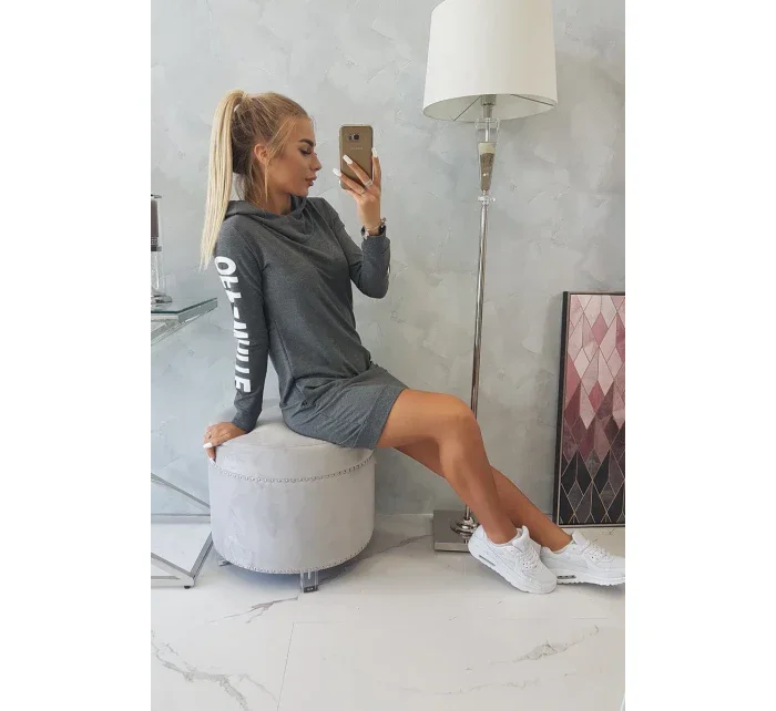 Off White šaty graphite melange Off White šaty graphite melange