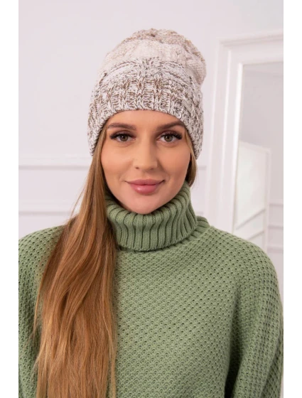 Fleecová čepice Dolores K303 hnědá+světle béžová+tmavě béžová Fleecová čepice Dolores K303 hnědá+světle béžová+tmavě béžová