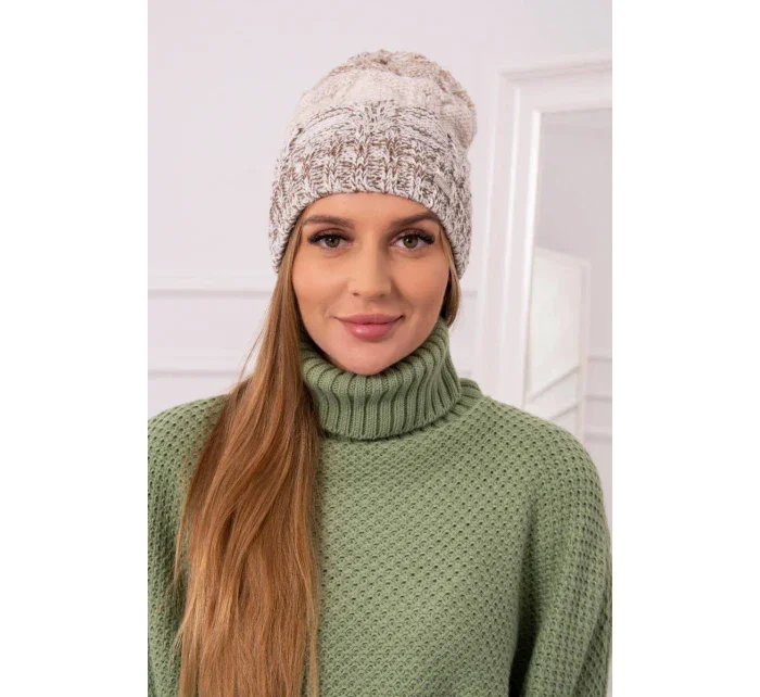 Fleecová čepice Dolores K303 hnědá+světle béžová+tmavě béžová Fleecová čepice Dolores K303 hnědá+světle béžová+tmavě béžová