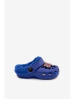 Dětské Pantofle S Kožešinou S Přezkami Tmavě Modré model 21793992 - Boto Dětské Pantofle S Kožešinou S Přezkami Tmavě Modré model 21793992 - Boto