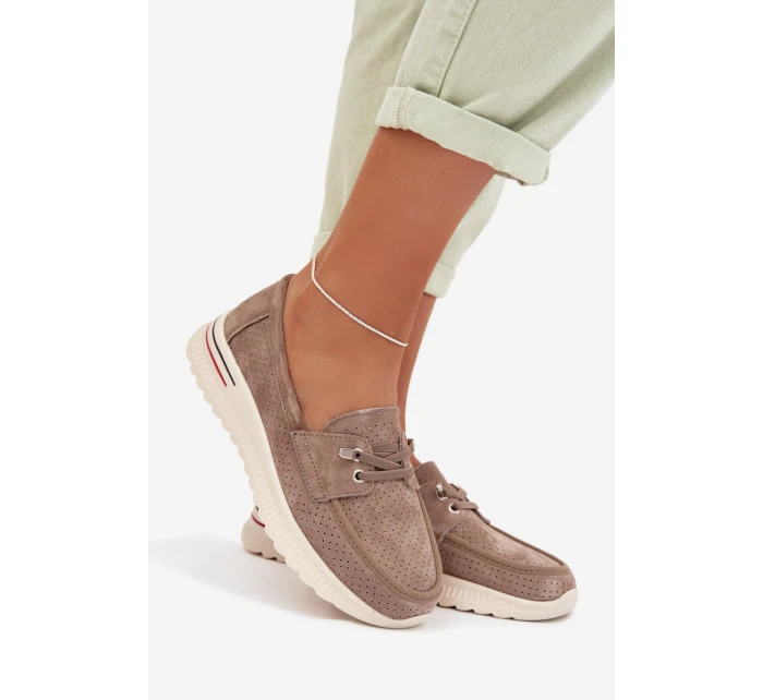 Polobotky z přírodního semiše béžové Selorette