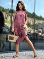 Sukienka TW SK model 18799014 ciemny różowy - FPrice Sukienka TW SK model 18799014 ciemny różowy - FPrice