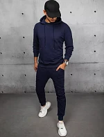 Pánská nezateplená mikina s kapucí, tmavě modrá, FashionStreet AX0673
