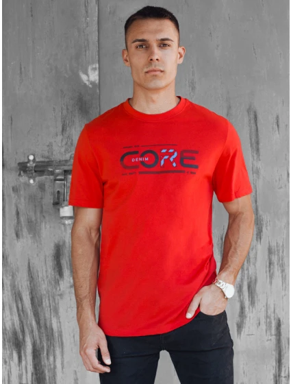 Pánské oranžové tričko s potiskem FashionStreet RX5420