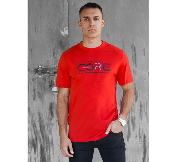 Pánské oranžové tričko s potiskem FashionStreet RX5420