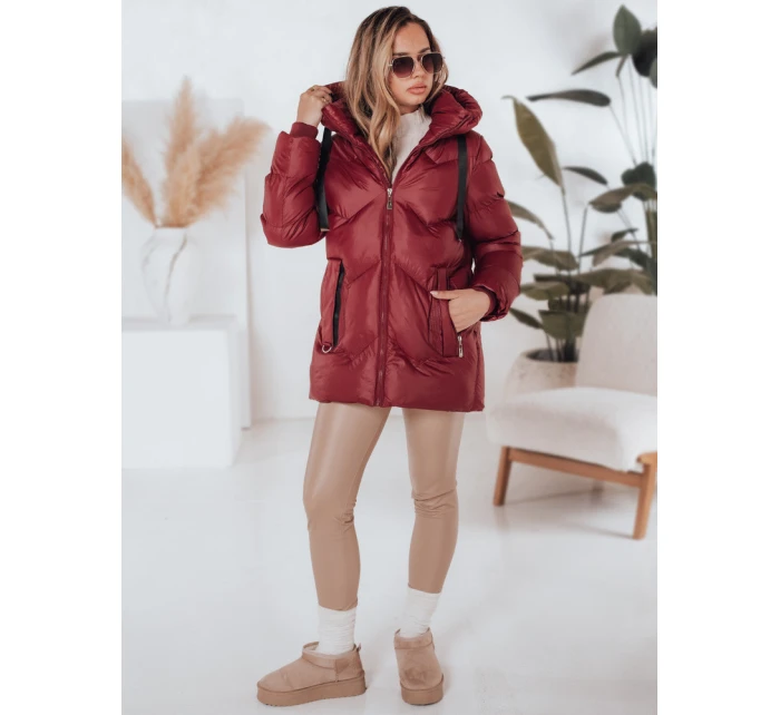 Dámská zimní bunda SALVONA červená prošívaná FashionStreet TY5005 Dámská zimní bunda SALVONA červená prošívaná FashionStreet TY5005