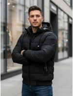 Pánská prošívaná zimní bunda s kapucí černá Dstreet TX5094