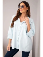 Dámská bavlněná košile s kapsami modrá Dámská bavlněná košile s kapsami modrá