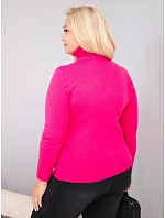Dámský svetřík z viskózy Plus Size s rolákem v klasickém střihu fuchsiová Dámský svetřík z viskózy Plus Size s rolákem v klasickém střihu fuchsiová