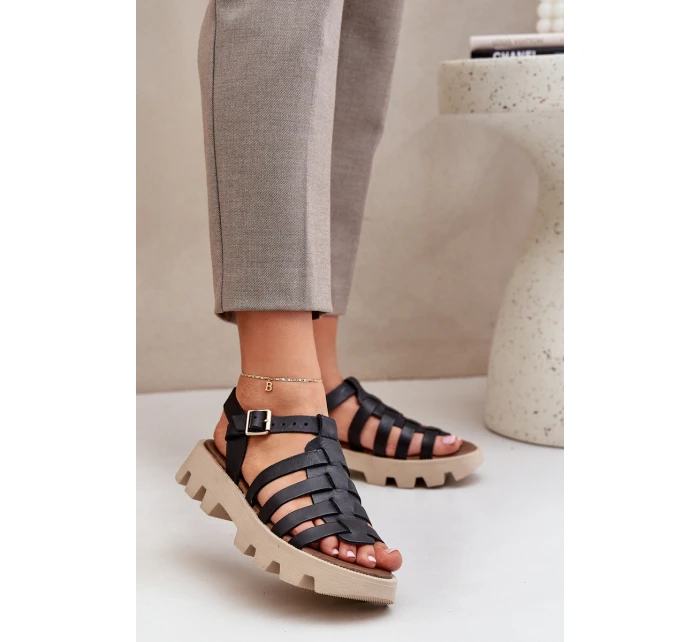 Kožené dámské sandály Zazoo model 21682172 černé - Boto Kožené dámské sandály Zazoo model 21682172 černé - Boto