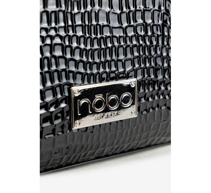 Lakovaná kabelka s vyraženým vzorem NOBO BAG6150-M20 Černá