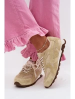 Dámské kožené semišové tenisky model 22031953 světle zelené - D&A