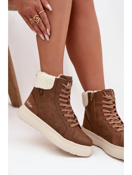 Dámské zimní boty s kožíškem Lee Cooper  – hnědé