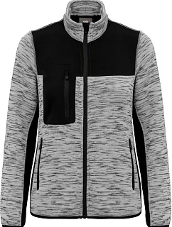 WK WK 9109 Dámská pracovní pletená fleecová bunda 20.9109 light grey melange/black