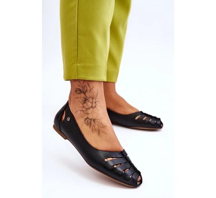 Pohodlné kožené dámské baleríny Černe Luka Pohodlné kožené dámské baleríny Černe Luka