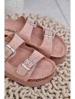 Dámské Pantofle Na Masivní Platformě S Přezkami Růžové Aramia Dámské Pantofle Na Masivní Platformě S Přezkami Růžové Aramia