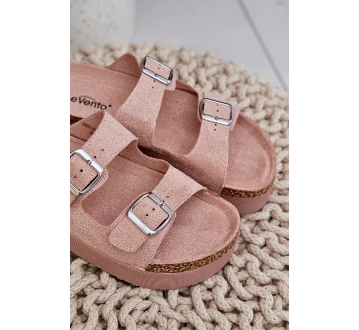 Dámské Pantofle Na Masivní Platformě S Přezkami Růžové Aramia Dámské Pantofle Na Masivní Platformě S Přezkami Růžové Aramia