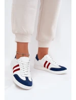 Zazoo N1068 Kožené Nízké Tenisky Dámské Bílá-Námořnická Modrá Zazoo N1068 Kožené Nízké Tenisky Dámské Bílá-Námořnická Modrá