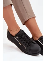 Dámské Tenisky Z Eko Kůže Big Star SS274025 Černo-Zlaté Dámské Tenisky Z Eko Kůže Big Star SS274025 Černo-Zlaté