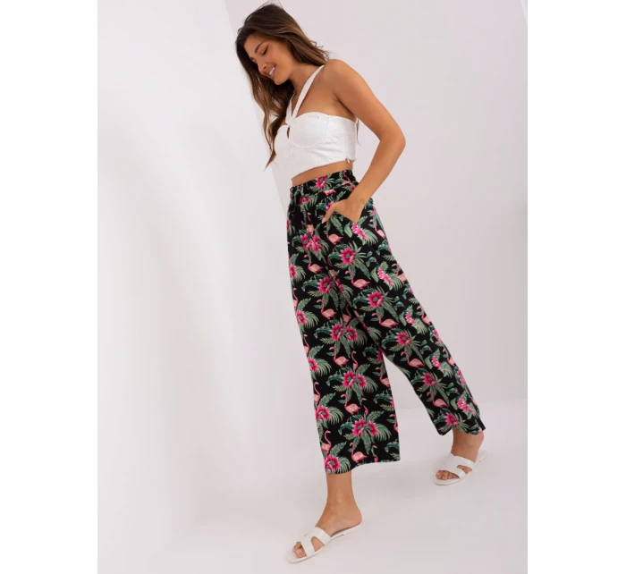 Kalhoty D73770R62237B černá zelená