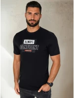 Pánské tričko s potiskem černé FashionStreet RX5407