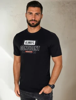 Pánské tričko s potiskem černé FashionStreet RX5407