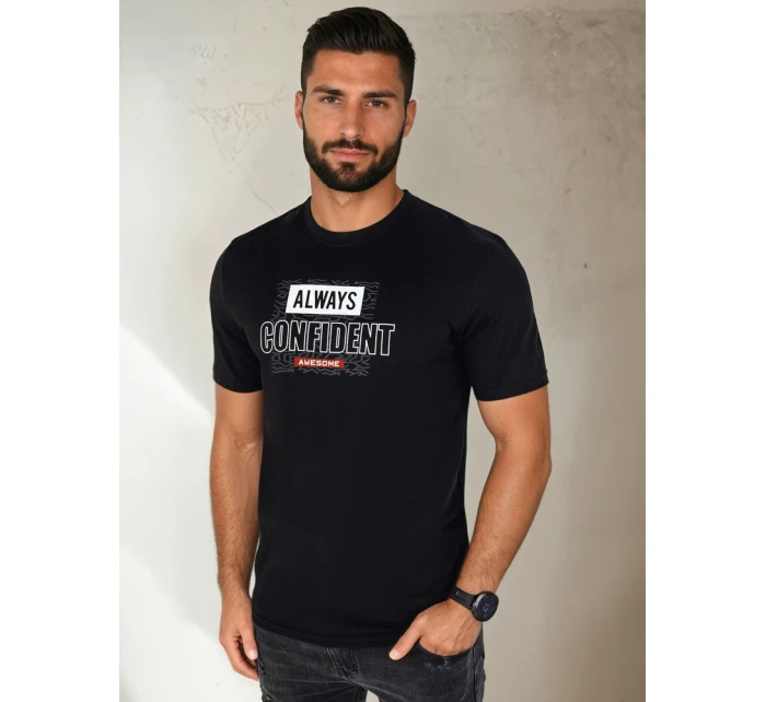 Pánské tričko s potiskem černé FashionStreet RX5407