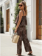 Dvoudílná dámská letní souprava s viskózou, hnědá, FashionStreet AY1203