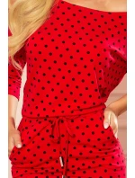 Dámské sportovní šaty se zavazováním a  barva s černými puntíky model 15095406 - numoco