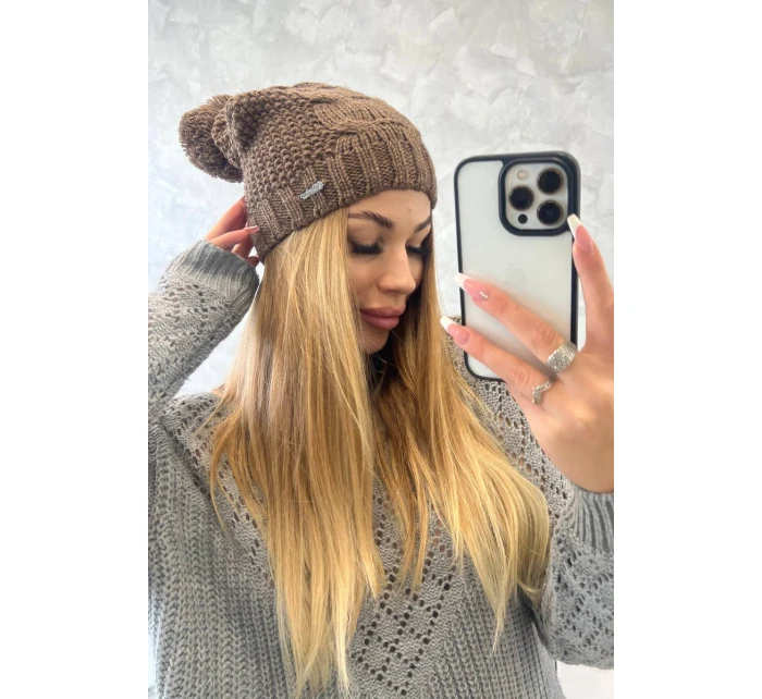 Fleecová čepice Justyna K253 cappuccino