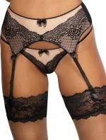 Podvazkový pás V-9892 černo-béžový - Axami