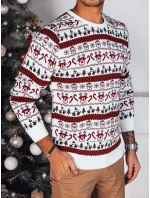 Pánský vánoční svetr bílý Dstreet WX2160 Pánský vánoční svetr bílý Dstreet WX2160